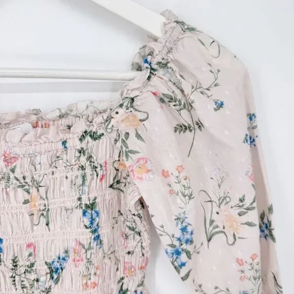 SAYLOR Clover Smocked Floral Top Small - Picture 6 of 10